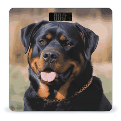 Rottweiler Dog Bathroom Scale for Body Weight High Precision Digital Scale for Home Portable Weight Scale with Auto Step-On Function and Clear LCD Easy to Read