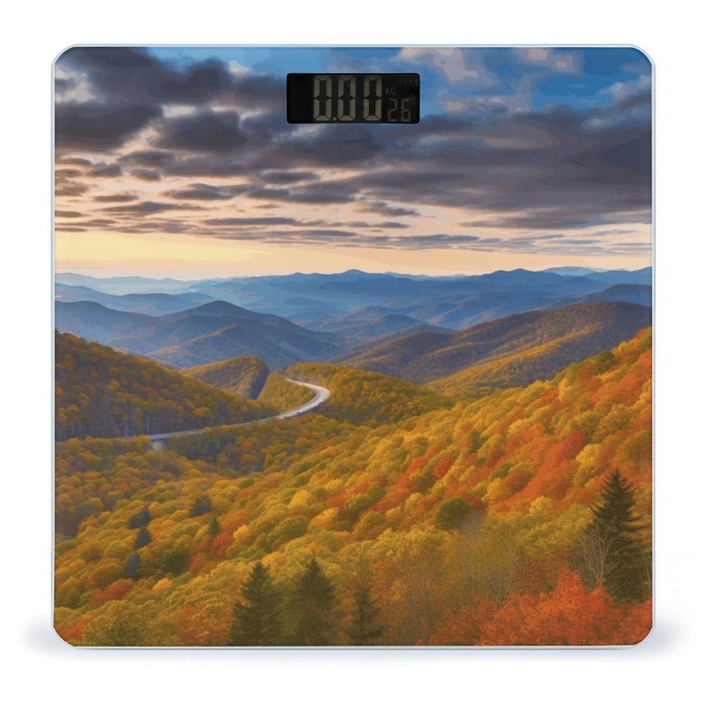 Blue Ridge Parkway Mountains Bathroom Scale for Body Weight High Precision Digital Scale for Home Portable Weight Scale with Auto Step-On Function and Clear LCD Easy to Read
