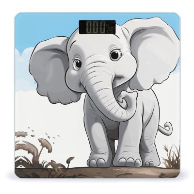 White Elephant Bathroom Scale for Body Weight High Precision Digital Scale for Home Portable Weight Scale with Auto Step-On Function and Clear LCD Easy to Read