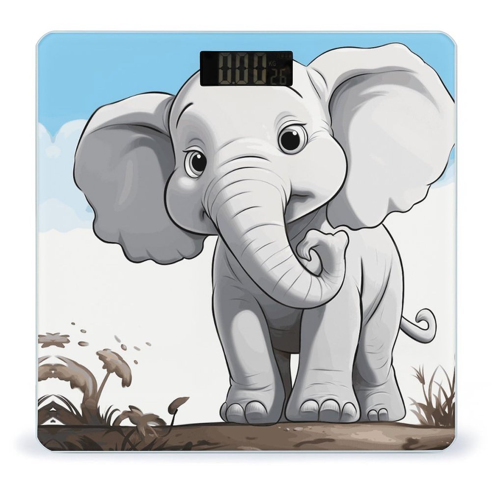 White Elephant Bathroom Scale for Body Weight High Precision Digital Scale for Home Portable Weight Scale with Auto Step-On Function and Clear LCD Easy to Read