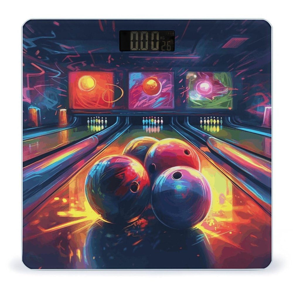 Bowling Balls Bathroom Scale for Body Weight High Precision Digital Scale for Home Portable Weight Scale with Auto Step-On Function and Clear LCD Easy to Read