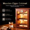 UPLTOE Desktop Cigar Humidor Cabinet | up to 130 Counts | Precision Electronic Hygrometer | Cedar Wood Racks | 282837cm | 5.9kg | for Residential Spaces (Home Use) Black view 2