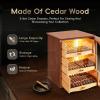 UPLTOE Desktop Cigar Humidor Cabinet | up to 130 Counts | Precision Electronic Hygrometer | Cedar Wood Racks | 282837cm | 5.9kg | for Residential Spaces (Home Use) Black view 3