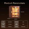 UPLTOE Desktop Cigar Humidor Cabinet | up to 130 Counts | Precision Electronic Hygrometer | Cedar Wood Racks | 282837cm | 5.9kg | for Residential Spaces (Home Use) Black view 4
