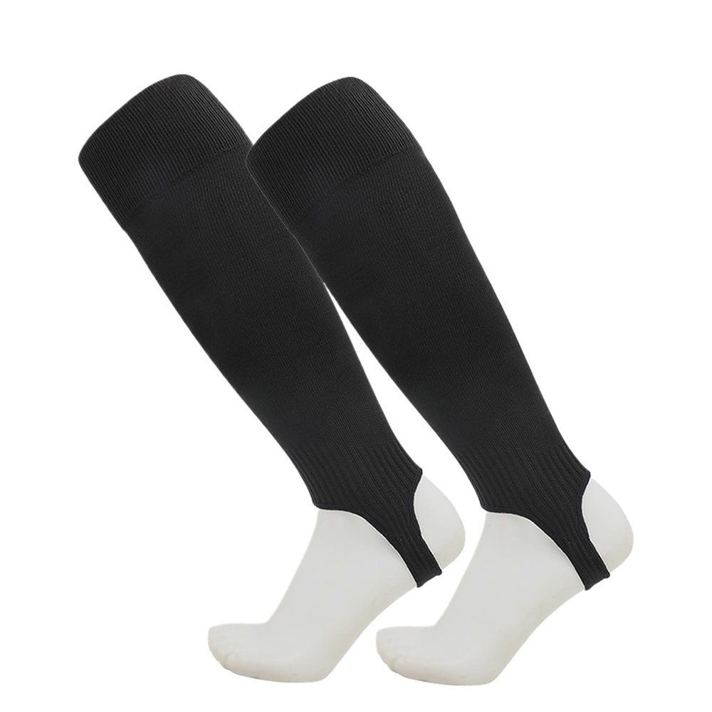 PAKHUDB Calf Compression Sleeves 1Pair Breathable Summer Long Stomping Heel Calf Socks, Soccer Shin Guard Sleeves(Black)