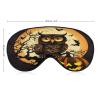 Black Tree Owl Pumpkin Head Eye Mask with Adjustable Strap Soft Breathable Sleep Mask for Home Office Travel Airplane Light Blocking Comfortable Eye Covers for Women Men view 2