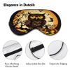 Black Tree Owl Pumpkin Head Eye Mask with Adjustable Strap Soft Breathable Sleep Mask for Home Office Travel Airplane Light Blocking Comfortable Eye Covers for Women Men view 3