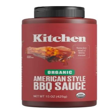 American Style Organic Kitchen- BBQ Sauce, 15 oz Bottle