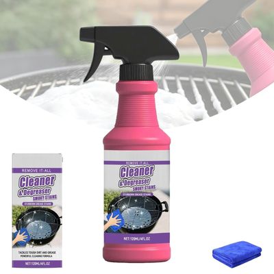 Fast-Acting Heavy-Duty Grill Degreaser Spray - BBQ Grill Cleaner for Outdoor & Kitchen, BBQ Heavy Duty Degreaser Grill Cleaner Spray for Removing Stubborn Grease and Burnt-on Residue (1PCS)