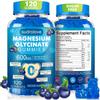 Magnesium Glycinate Gummies 600mg Sugar Free Magnesium & Potassium Dietary Supplement with Vitamin D, B6 and CoQ10 for Calm Support & Sleep for Adults - High Absorption -Blueberry Gummies view 1