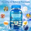 Magnesium Glycinate Gummies 600mg Sugar Free Magnesium & Potassium Dietary Supplement with Vitamin D, B6 and CoQ10 for Calm Support & Sleep for Adults - High Absorption -Blueberry Gummies view 2