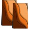 KENADVI Orange Grey Black Abstract Striped Kitchen Towels Set of 2,Decorative Mid Century Burnt Orange Waves Waffle Hand Towels for Kitchen Dish Towels,Absorbent Tea Towels with Hanging Loop 16"x26" view 1