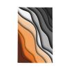 KENADVI Orange Grey Black Abstract Striped Kitchen Towels Set of 2,Decorative Mid Century Burnt Orange Waves Waffle Hand Towels for Kitchen Dish Towels,Absorbent Tea Towels with Hanging Loop 16"x26" view 2