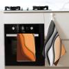 KENADVI Orange Grey Black Abstract Striped Kitchen Towels Set of 2,Decorative Mid Century Burnt Orange Waves Waffle Hand Towels for Kitchen Dish Towels,Absorbent Tea Towels with Hanging Loop 16"x26" view 4