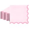mypartyco 80 Pcs Cocktail Napkins Pink Wavy Paper Napkins Scalloped Dessert Beverage Napkin Disposable Party Napkin for Wedding, Bridal Baby Shower, Birthday, 5 x 5 Inch view 1
