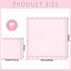 mypartyco 80 Pcs Cocktail Napkins Pink Wavy Paper Napkins Scalloped Dessert Beverage Napkin Disposable Party Napkin for Wedding, Bridal Baby Shower, Birthday, 5 x 5 Inch view 2