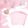 mypartyco 80 Pcs Cocktail Napkins Pink Wavy Paper Napkins Scalloped Dessert Beverage Napkin Disposable Party Napkin for Wedding, Bridal Baby Shower, Birthday, 5 x 5 Inch view 3