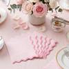 mypartyco 80 Pcs Cocktail Napkins Pink Wavy Paper Napkins Scalloped Dessert Beverage Napkin Disposable Party Napkin for Wedding, Bridal Baby Shower, Birthday, 5 x 5 Inch view 4