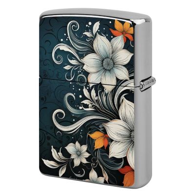 Novelty Boho Abstract Flowers Lighter Case Personalized Double-Sided Lighter Cover Metal Protector Reusable Graffiti Lighters Sleeve