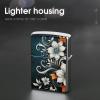 Novelty Boho Abstract Flowers Lighter Case Personalized Double-Sided Lighter Cover Metal Protector Reusable Graffiti Lighters Sleeve view 4