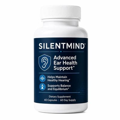 Ovouria Silentmind Ear Wellness Supplement, with Zinc, Vitamin B12, Ginkgo Biloba, Garlic Extract, Natural Ear Comfort Support, Balance Support, Non-GMO Dietary Supplement, 60 Capsules