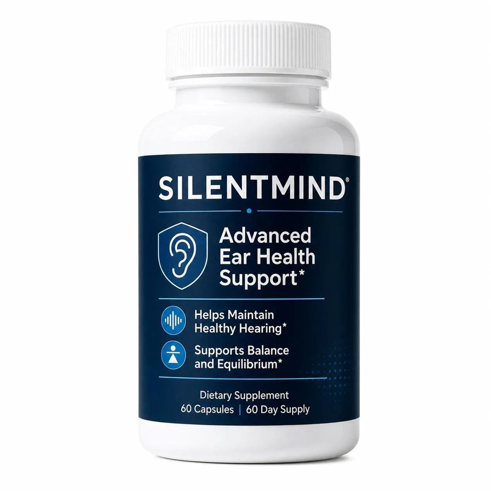 Ovouria Silentmind Ear Wellness Supplement, with Zinc, Vitamin B12, Ginkgo Biloba, Garlic Extract, Natural Ear Comfort Support, Balance Support, Non-GMO Dietary Supplement, 60 Capsules