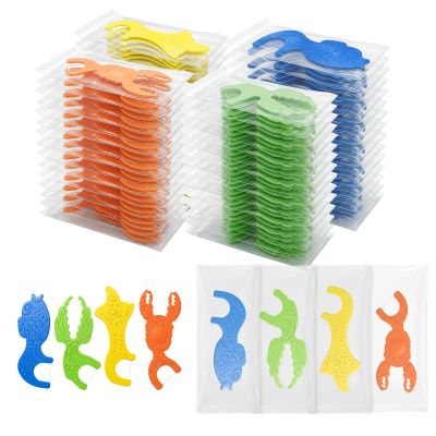 Individually Wrapped Floss for Kids Bulk Kids Flossers Marine Animal-Shaped Baby Floss 4 Colors Toddler Flossers Helps Prevent Tooth Decay & Gum Diseas for Family Travel Picnics (1000)