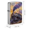 Steam Train Scenery Lighter Case Personalized Double-Sided Lighter Cover Metal Protector Reusable Graffiti Lighters Sleeve view 2
