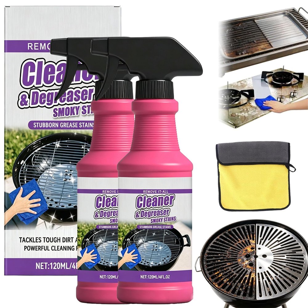 IRXELO Fast-Acting Heavy Duty Grill Degreaser Spray, BBQ Cleaner Degreaser for Grill Grates, Oven Strength Foaming Trigger, No Scrubbing (2PCS)