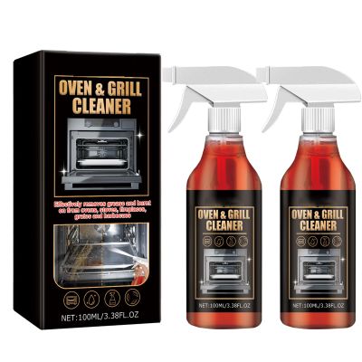 Oven & Grill Cleaner Spray, Oven Cleaner, Oven Rack & Grill Cleaner, Eliminates Thick Grease & Build Up, Odor and Grease Remover, Stainless Steel Safe, 3.38 FL. OZ (2PC)