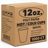 VeZee 12 oz Disposable White Poly Paper Hot Cups Only | Insulated Coffee Tea Cocoa Soup Cups | Leak Resistant Design, Disposable Drinkware for Cafe Office & Takeaway Use | 3000 Count view 1