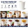 VeZee 12 oz Disposable White Poly Paper Hot Cups Only | Insulated Coffee Tea Cocoa Soup Cups | Leak Resistant Design, Disposable Drinkware for Cafe Office & Takeaway Use | 3000 Count view 4