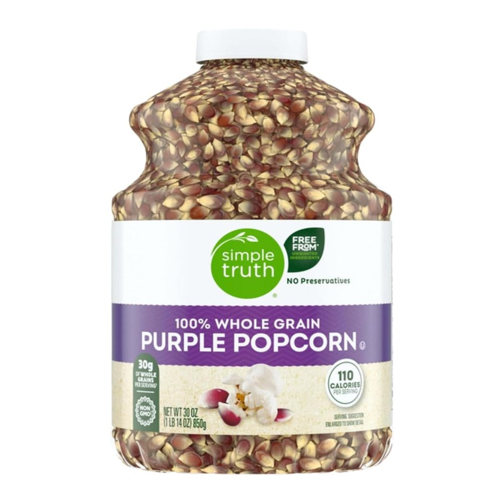 100% Whole Grain Purple Popcorn, 30 oz, 1 Count Jar