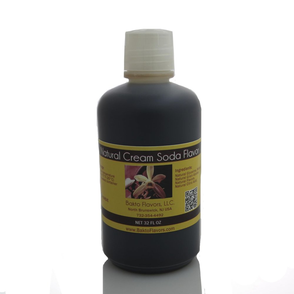Bakto Flavors Natural Cream Soda Flavoring, 32 oz - All-Natural Creamy Soda Extract, Made in USA, Ideal for Cooking, Baking & Beverages
