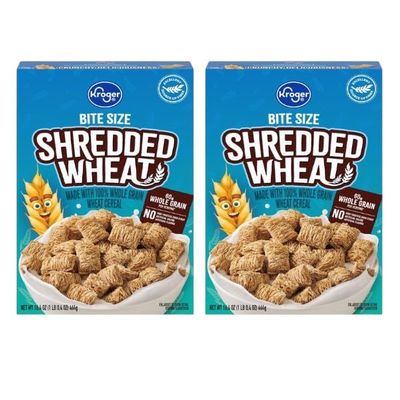 Bite Size Shredded Wheat Cereal, Whole Grain, Crunchy Breakfast, 16.4 oz, Pack of 2