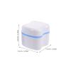 COLLBATH 4pcs Denture Bath Box: Portable Soaking Cup with Strainer Basket - False Teeth Storage Container for Outdoor Retainers and Orthodontic Appliances view 4