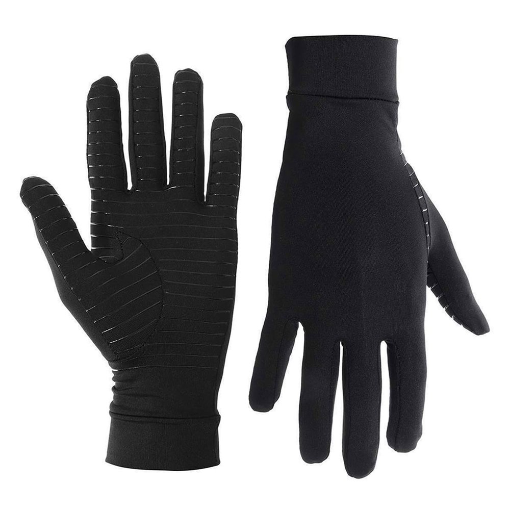 Ymiko Copper Infused Compression Gloves Full Finger Arthritis Relief Non Slip Silicone Gel Breathable Comfort Fit for Men Women Size M