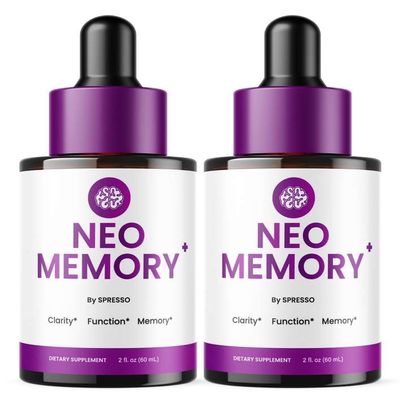(2 Pack) Neo Memory Drops, Official NeoMemory Liquid Supplement Dropppers with Premium Ingredients, Advanced Formula Support for Memory, Overall Health & Wellness Reviews (4oz/120ml)
