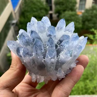 Crystal Cluster Clear Quartz Citrine Stones Ornaments for Home Decor Fengshui Ornaments (Color : X1 Blue Quartz)