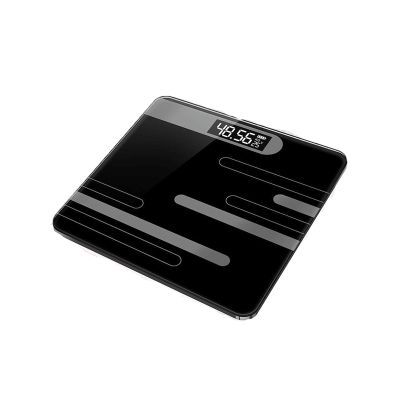 MENGKK Digital Bathroom Scales Bathroom Body Floor Scales Bath Scale Weighing Digital Weight LCD Display Glass Smart Electronic(Piano Black)