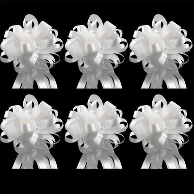 DGZZI 6PCS Pull Bow Two Tone Gift Bow 7.08 Inch Reusable Ribbon Bow for Wedding Birthday Packaging Gift Baskets Party Large Decoration