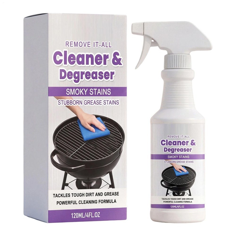 BBQ Grill Cleaning Spray, Heavy Duty Degreaser, 4.75x14.7cm, Griller Degreaser, Grill Cleaner Spray, No Scrub Formula, For Barbecue Racks, Burners, Drip Pan