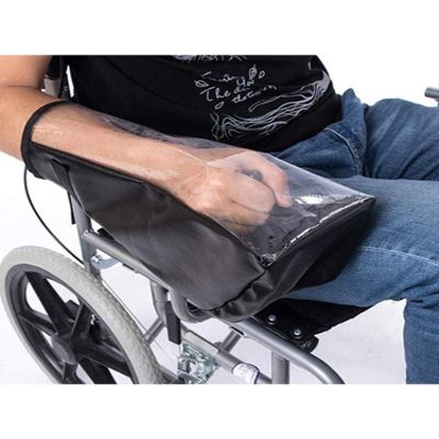 HULIJA Elderly Disabled Wheelchair Armrest Cover Waterproof Parts for Electric Wheel Chairs Universal Black One Size