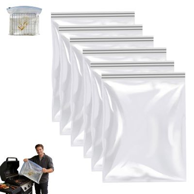 6 Pack No Scrub Oven Rack Cleaning Bags, Reusable Oven Rack Cleaner Bags for Deep Cleaning, Heavy Duty Leak-Proof Soaking Bags for Grill Grates, BBQ Racks (15.75x23.62in)