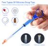 Upgrade 2 Pack Dog & Cat Pill Shooter, Pet Medicine Feeder Syringe with Soft Silicone Tips, Reusable Pill Dispenser for Small, Medium & Large Pets (Blue) view 4