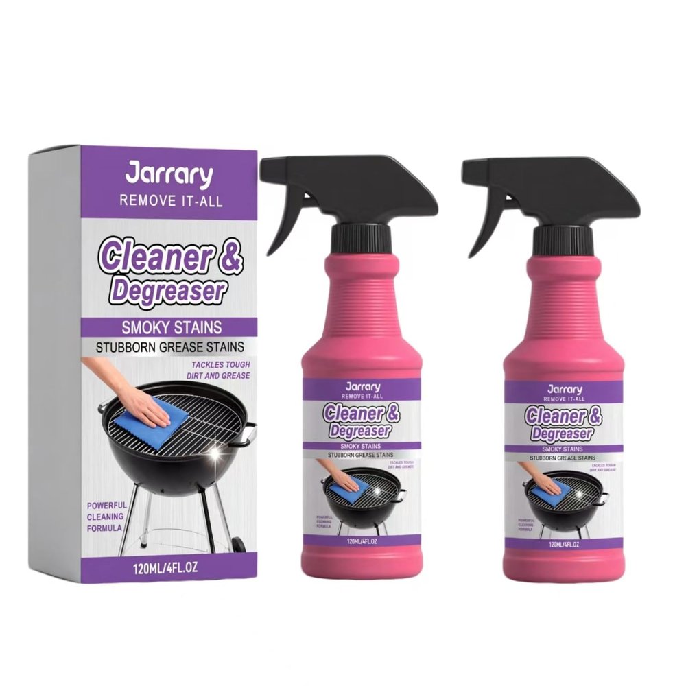Fast-Acting Heavy-Duty Grill Degreaser Spray, Grill Cleaner, Quick Foaming Multi-Surface Barbecue Degreaser for Outdoor Grills, Stainless Steel Grates, Oven Racks, Vent Hoods & Stovetops (2pcs)