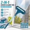 2 in 1 Window Screen Cleaning Brush with Squeegee, Mesh Screen Cleaner Tool for Home, Detachable Window Screen Brush Cleaning Tool Value Set for Window Mesh and Glass Cleaning (Blue, 2pcs) view 2