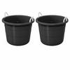 17 Gallon Black Plastic Storage Tub with Rope Handles, Multi-Purpose Utility Bucket view 1