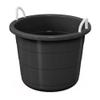 17 Gallon Black Plastic Storage Tub with Rope Handles, Multi-Purpose Utility Bucket view 2