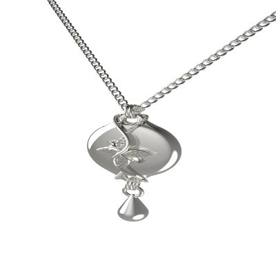 ResQ Luxury Safety Necklace for Women, Medical Alert Necklace, GPS Tracker, 24/7 Human Agent Support, Personal Alarm Jewelry - Mahi Wheat Necklace (Silver on Silver)